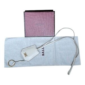 Bally Leather Lanyard Clochette Key Holder – White with Gold Hardware